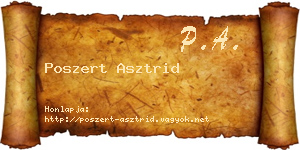 Poszert Asztrid névjegykártya